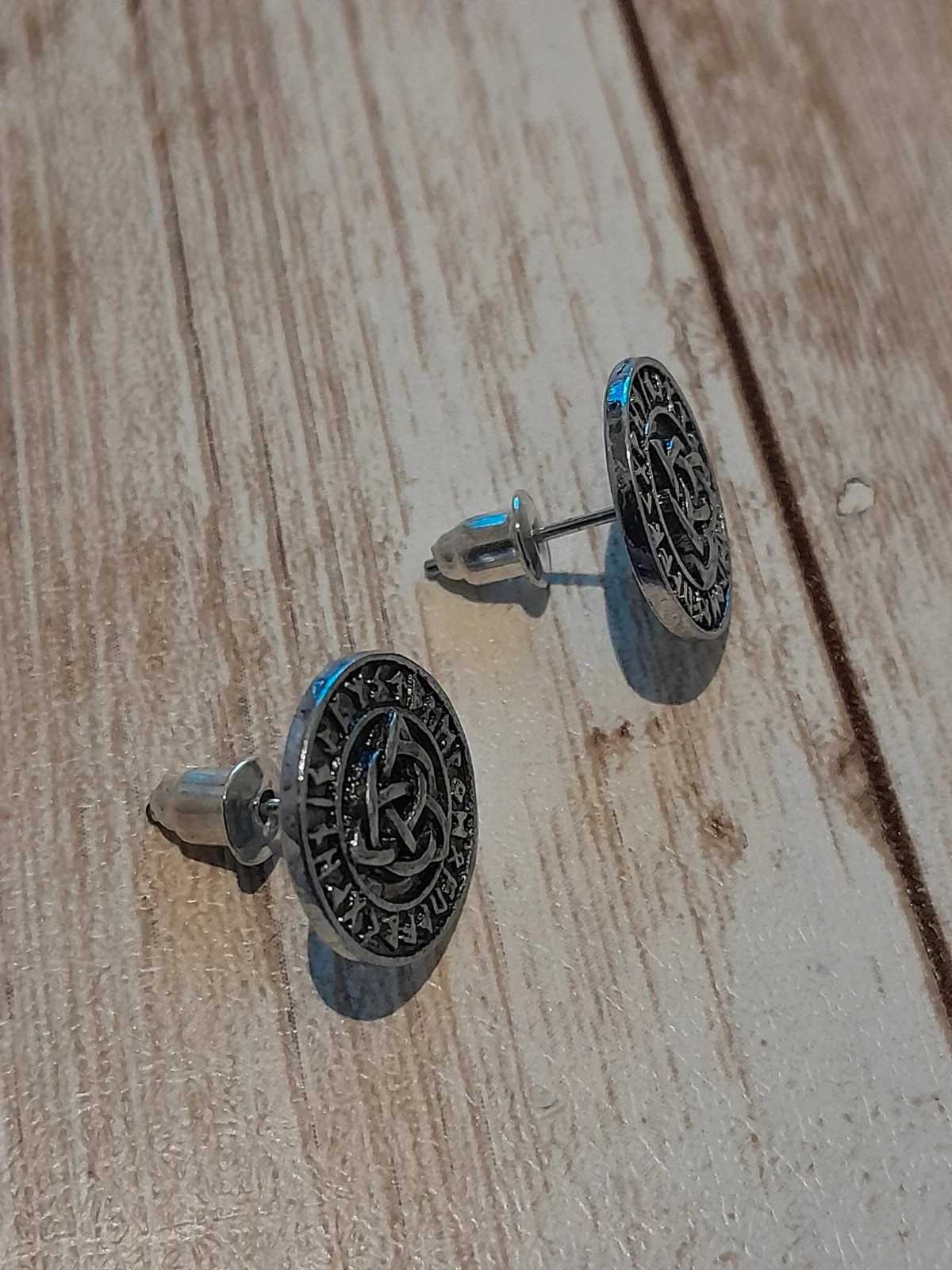 Oorbel voor heren, Viking-stijl, verouderd zilver – photo 2